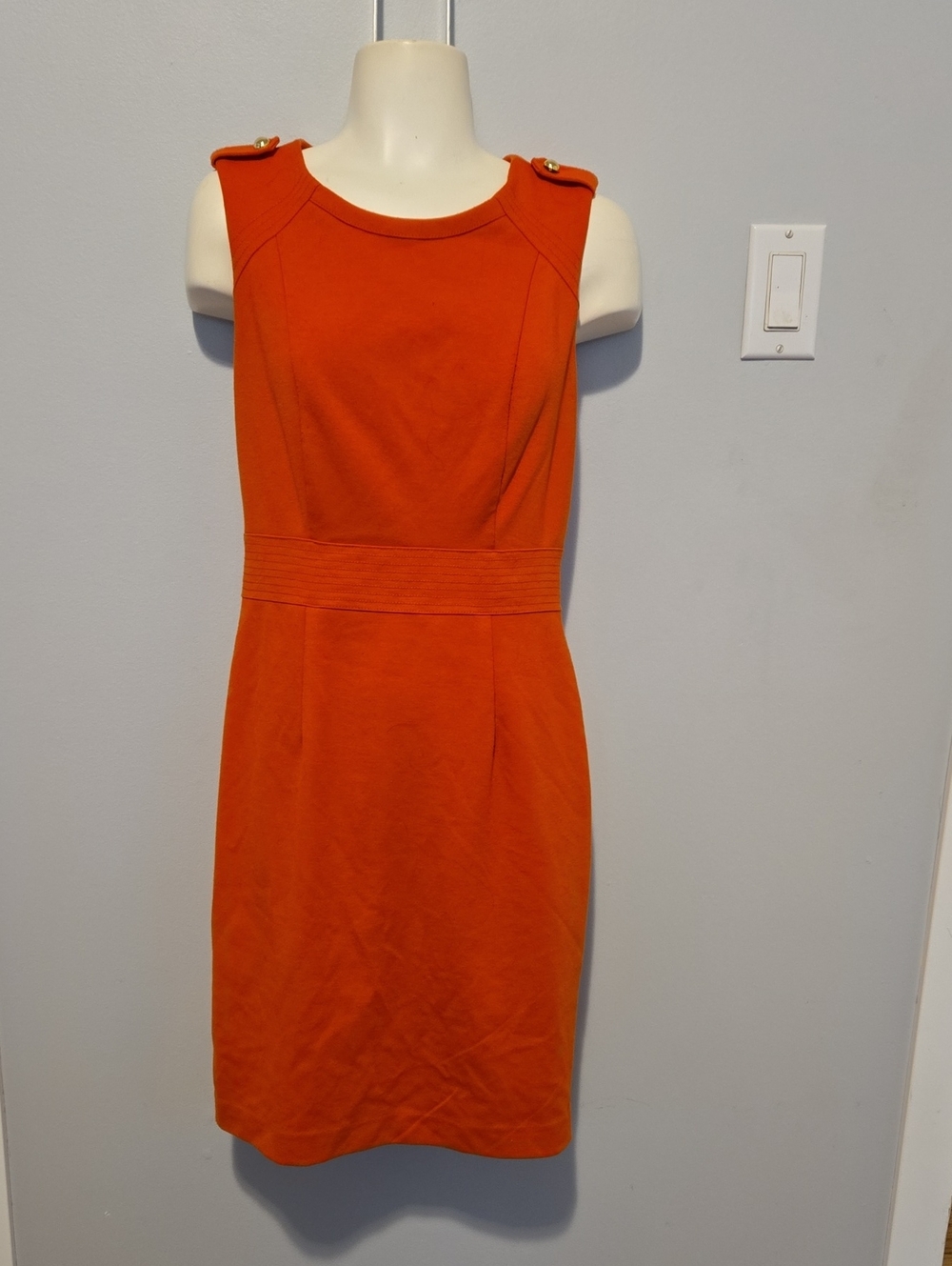 Banana Republic Factory Vibrant Orange Sleeveless Sheath Dress